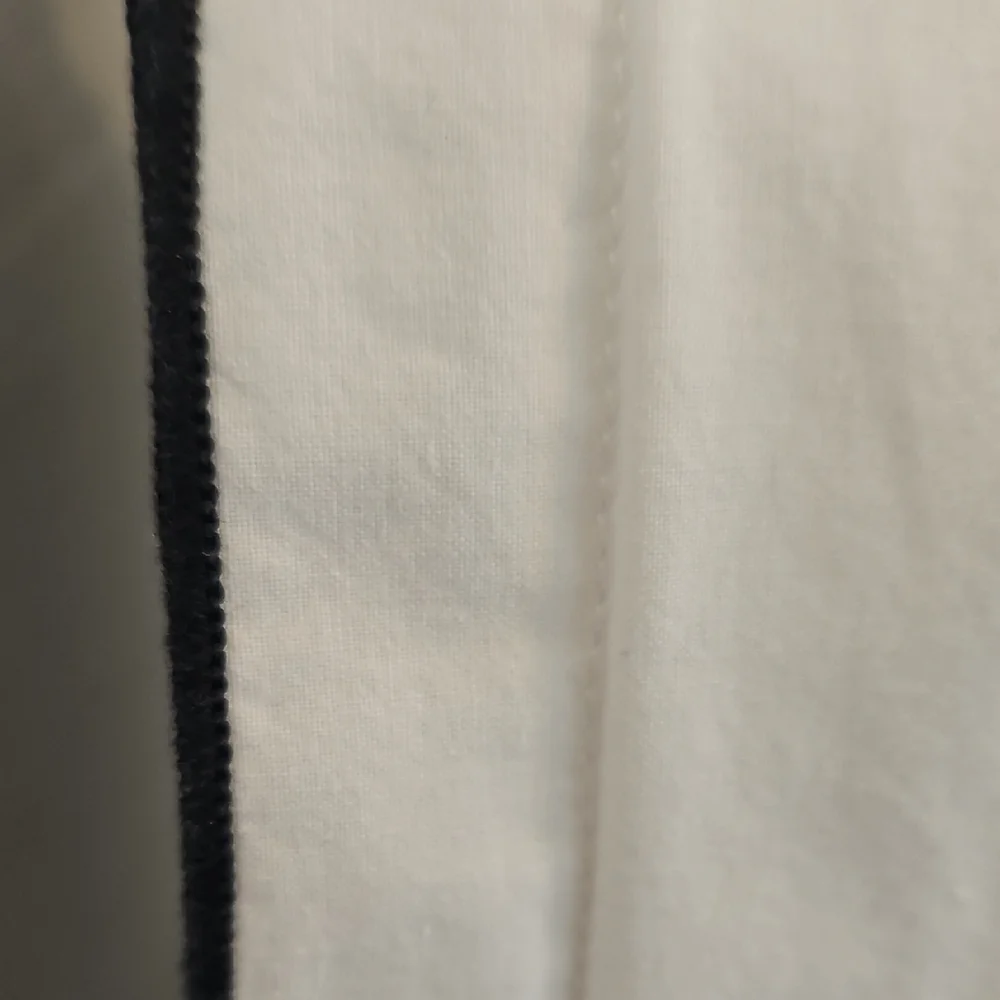 Restoration Hardware White Black Italian Tipped Satin Stitch Full Duvet Cover